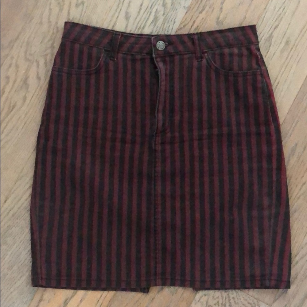 TopShop high waisted stripe Pencil Midi Skirt